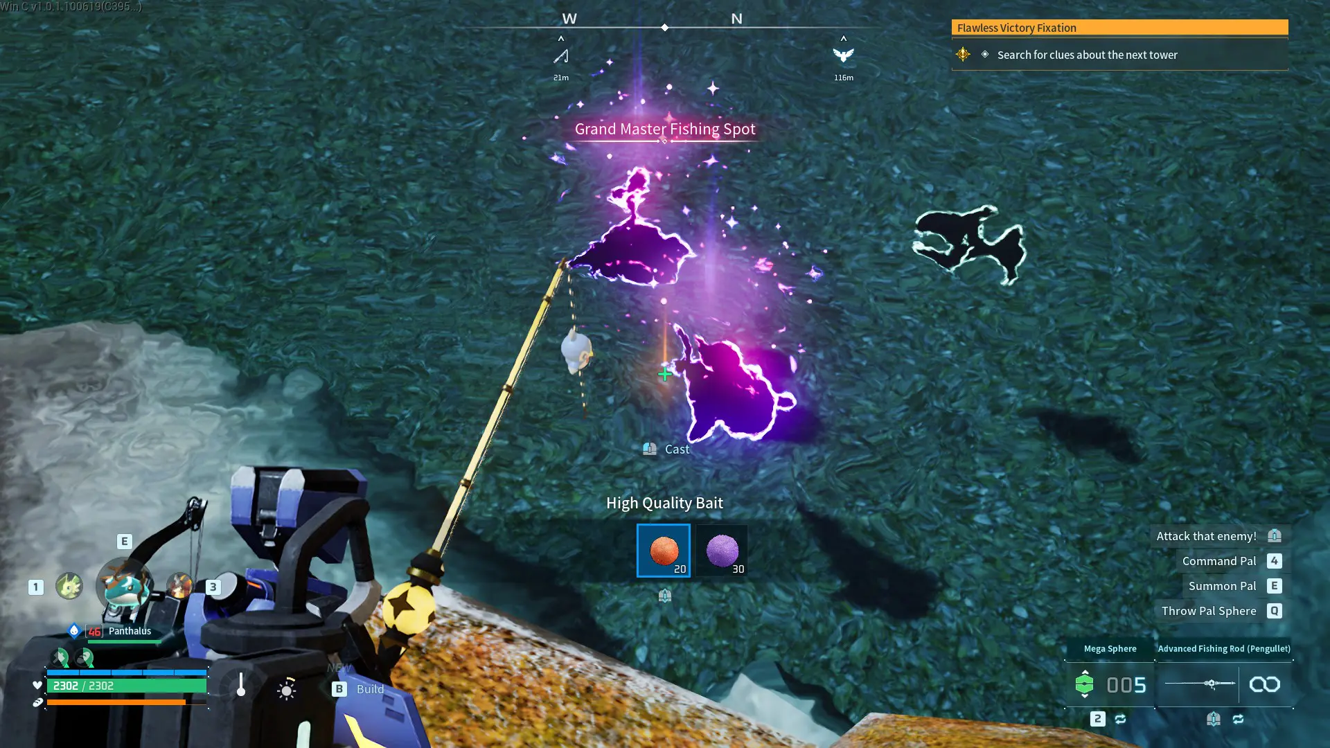 The fishing glows in Palworld