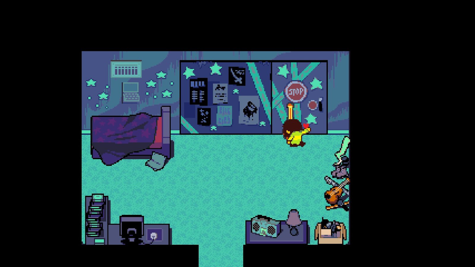 Kris over the guitar in Deltarune Chapter 4