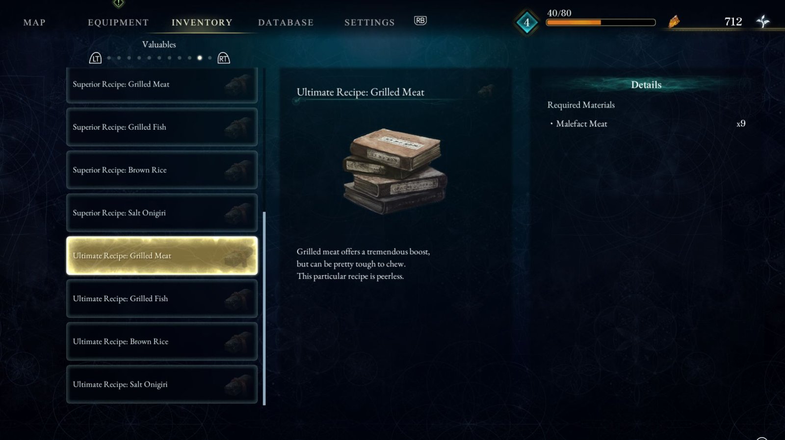 Find food recipes in Beast of Reincarnation