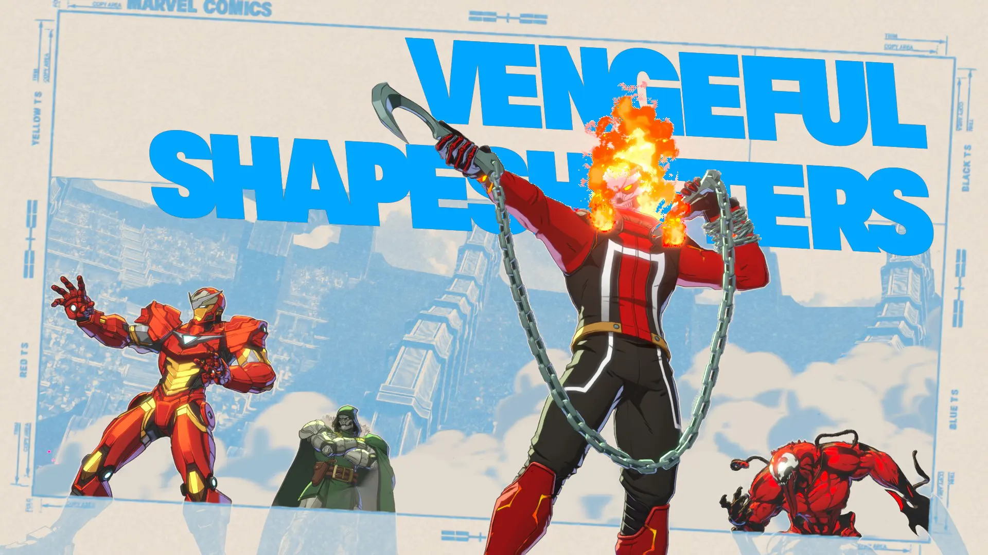 Ghost Rider leading the Vengeful Shapeshifters