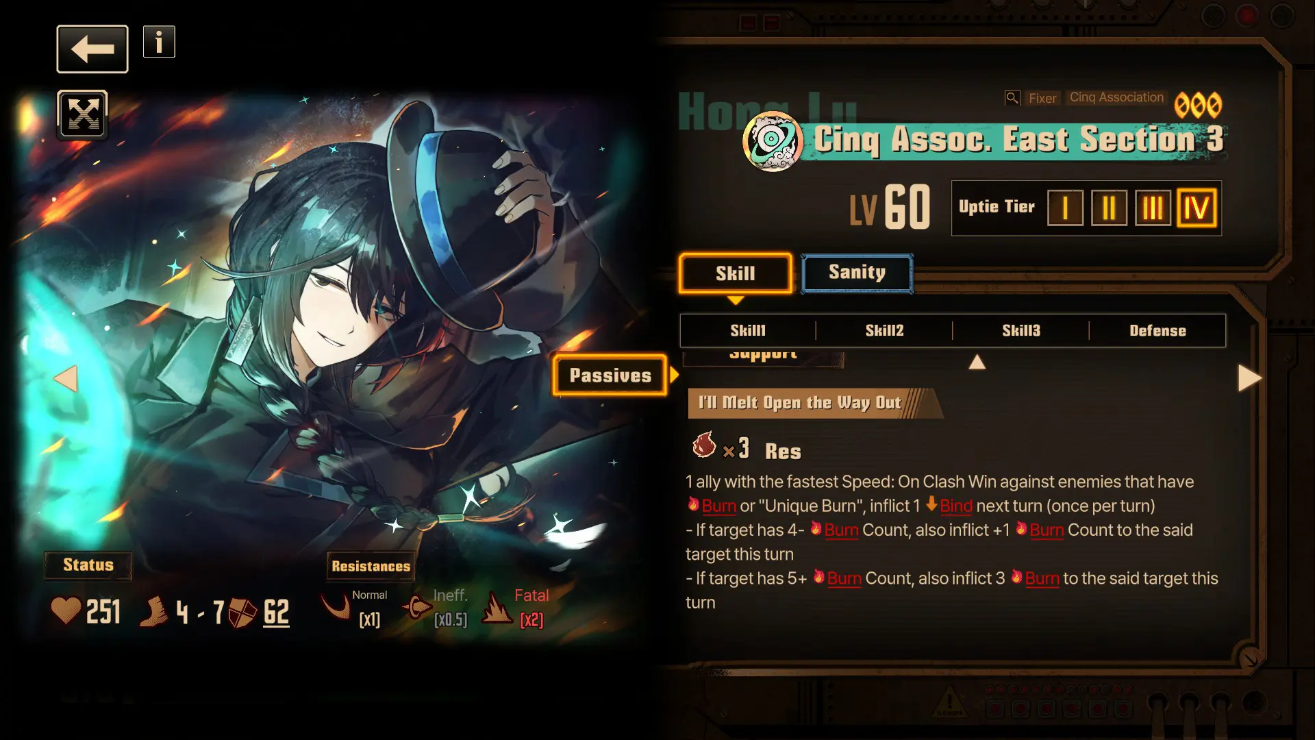 Cinq East Hong Lu's Support Passive