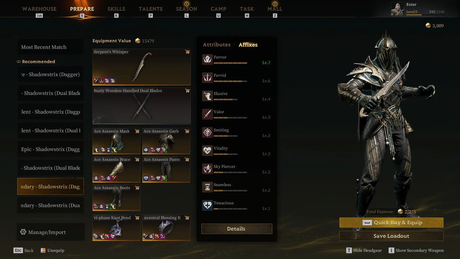 The best shadowstrix pve build