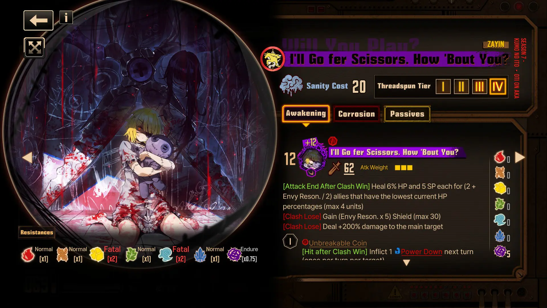 'll go fer scissors how bout you info screen