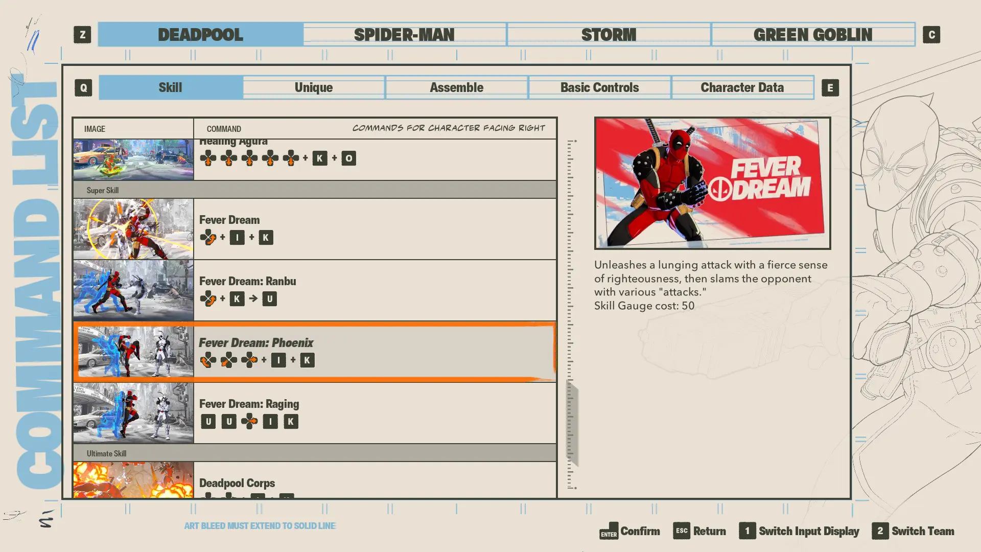 Showcase of some secret commands for deadpool