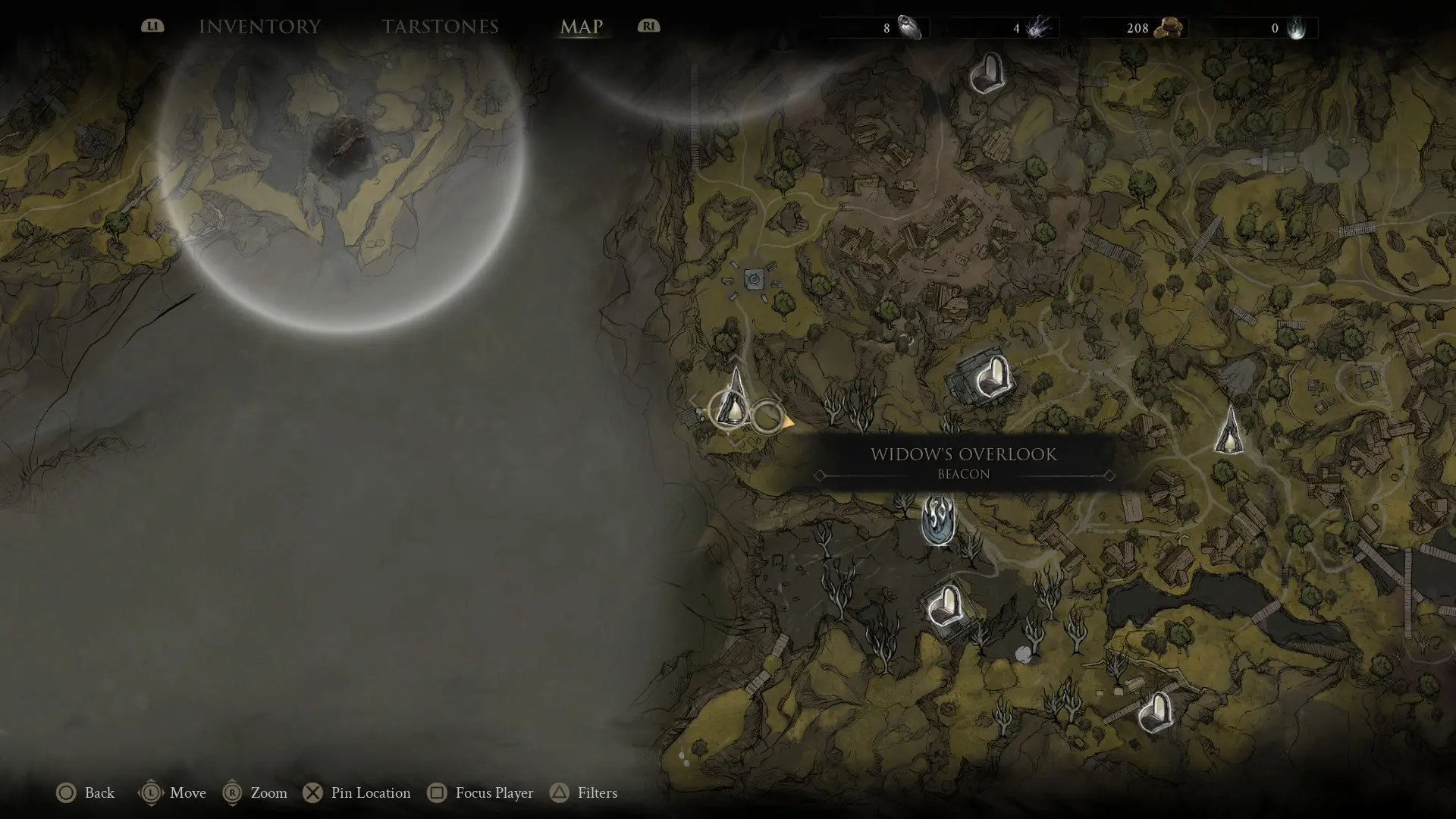 The map location for the Night Mode candle