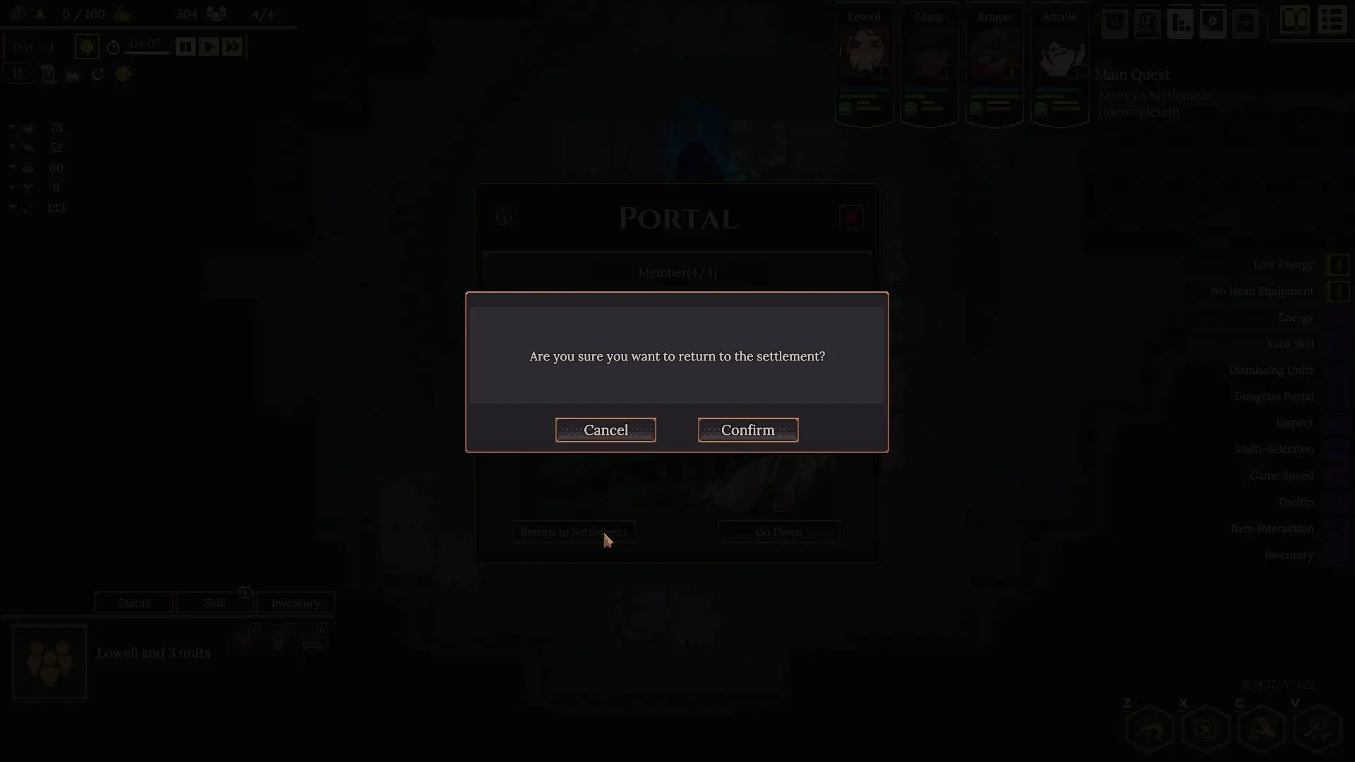 Dungeon Settlers Settlement Return