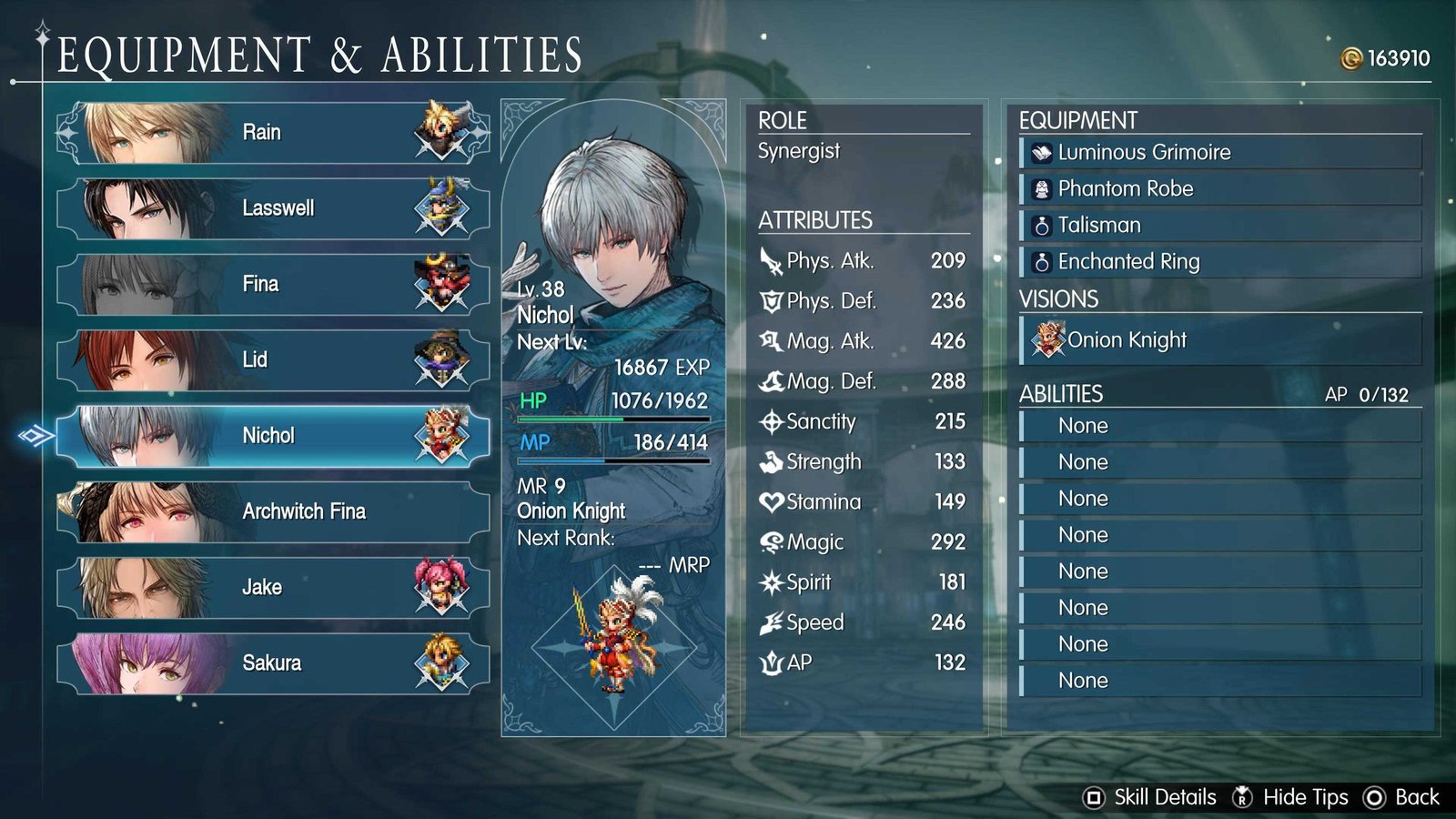Final Fantasy Resonance Party Member Nichol