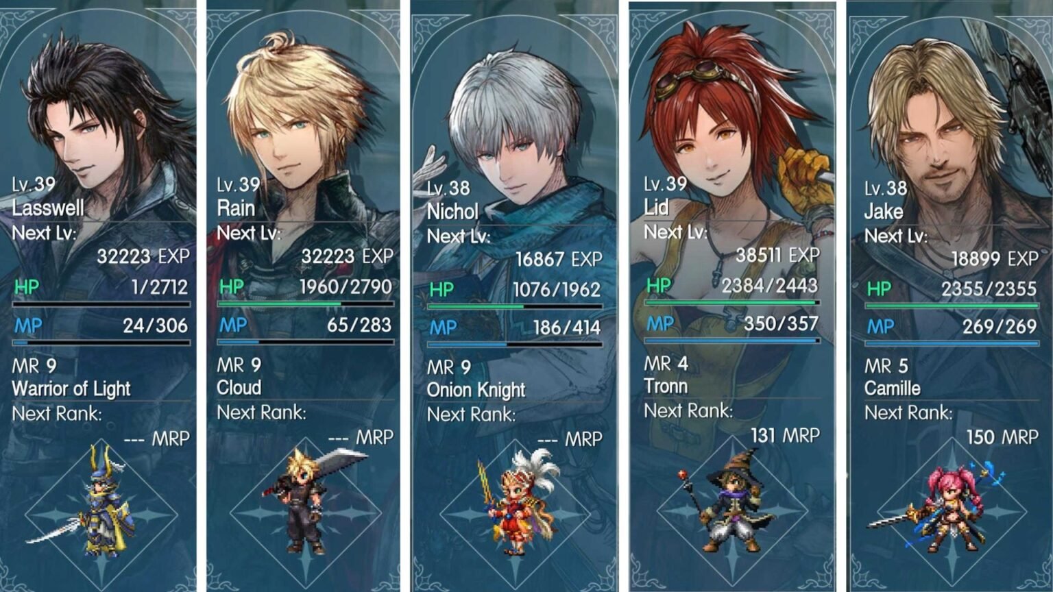 Final Fantasy Resonance Party Members